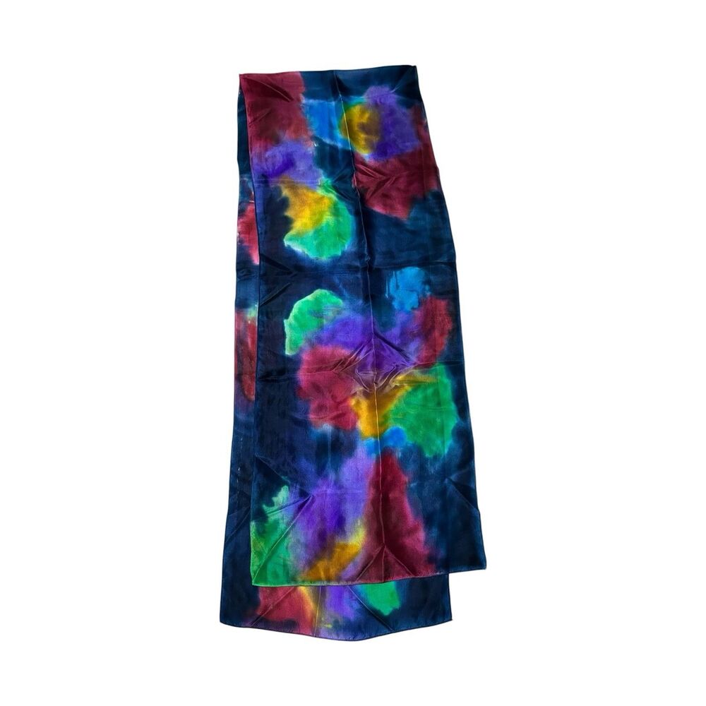 Multicolor Scarf 80” X 14” Rectangular Women Navy Blue Scarve